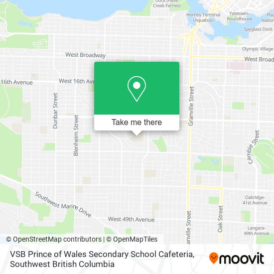 VSB Prince of Wales Secondary School Cafeteria map
