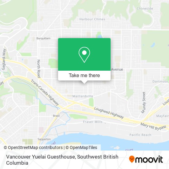 Vancouver Yuelai Guesthouse map