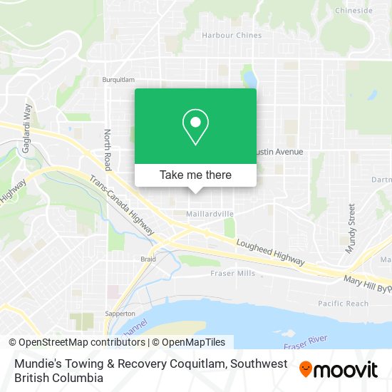 Mundie's Towing & Recovery Coquitlam map