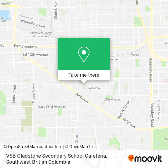 VSB Gladstone Secondary School Cafeteria map