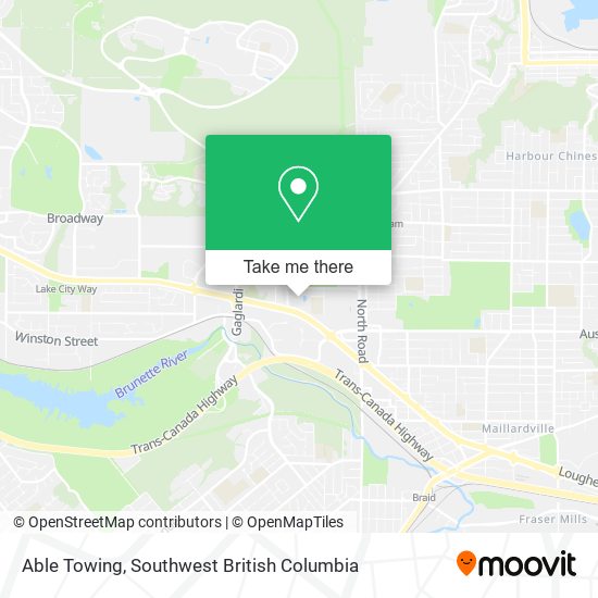 Able Towing map