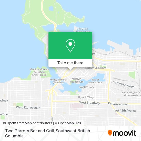 Two Parrots Bar and Grill map