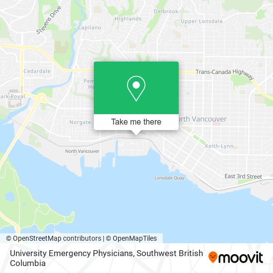 University Emergency Physicians map