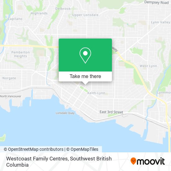 Westcoast Family Centres map