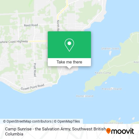 Camp Sunrise - the Salvation Army map
