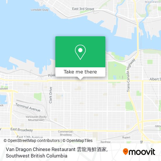 Van Dragon Chinese Restaurant 雲龍海鮮酒家 plan