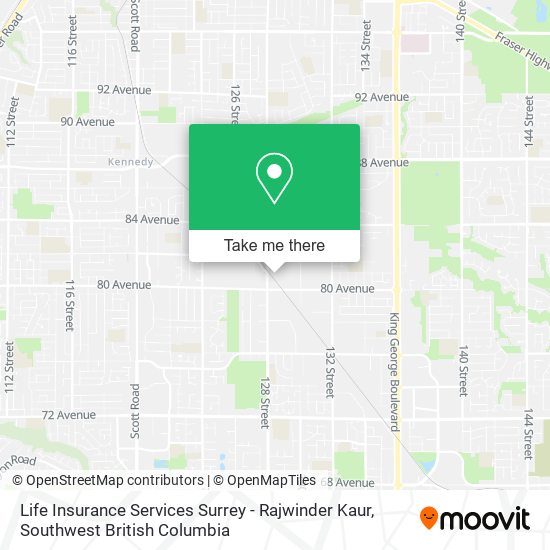 Life Insurance Services Surrey - Rajwinder Kaur map