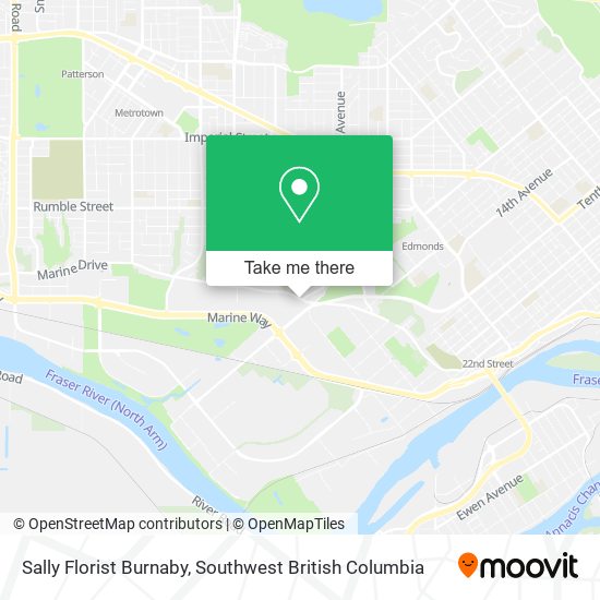 Sally Florist Burnaby map