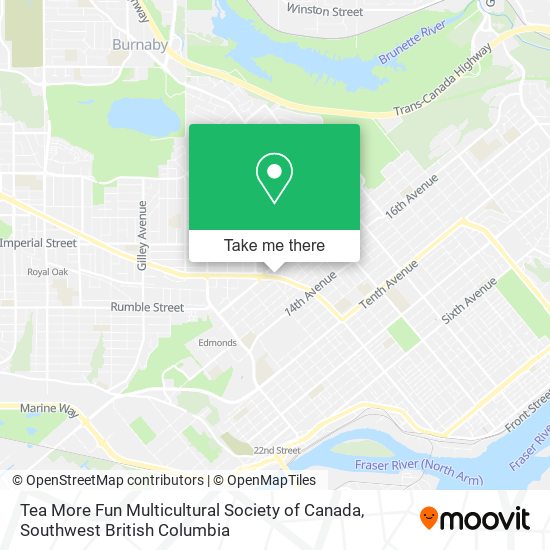 Tea More Fun Multicultural Society of Canada map