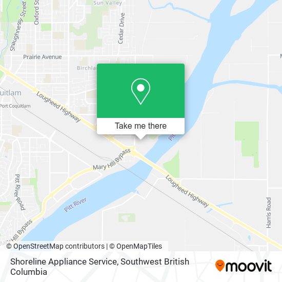 Shoreline Appliance Service map