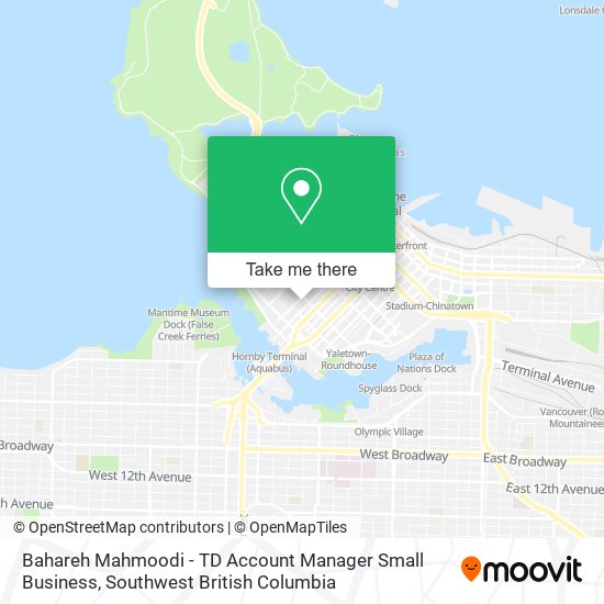 Bahareh Mahmoodi - TD Account Manager Small Business map