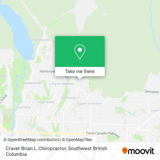 Craver Brian L, Chiropractor map