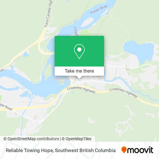 Reliable Towing Hope map