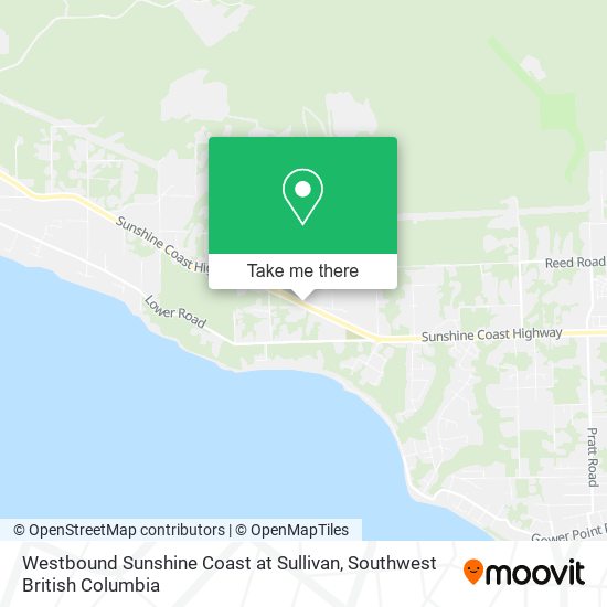 Westbound Sunshine Coast at Sullivan map