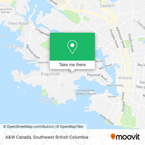 A&W Canada map