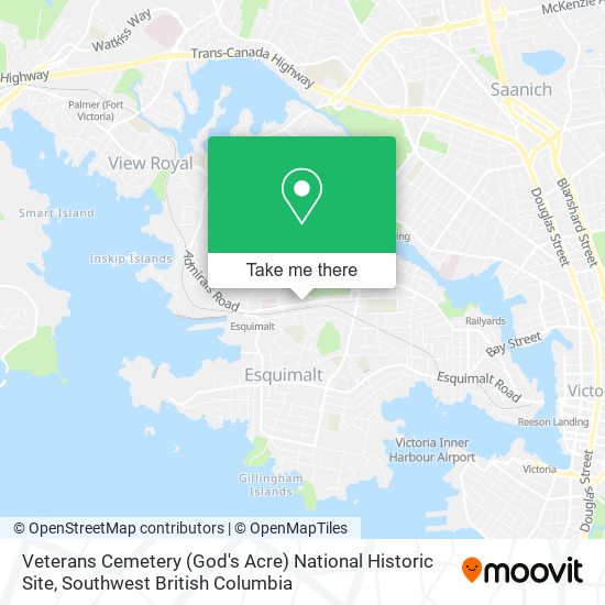 Veterans Cemetery (God's Acre) National Historic Site map