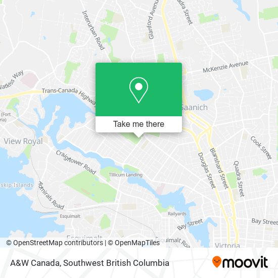 A&W Canada map