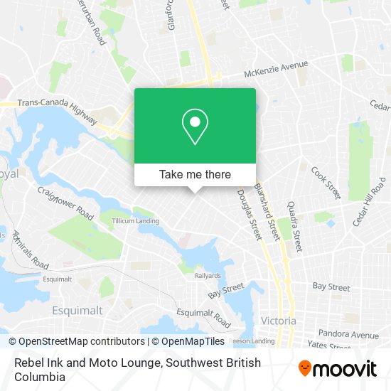 Rebel Ink and Moto Lounge map