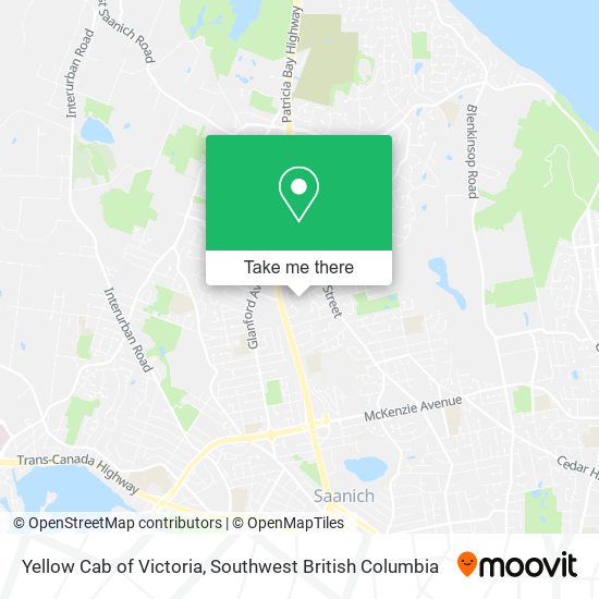 Yellow Cab of Victoria map