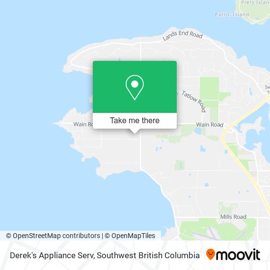Derek's Appliance Serv map