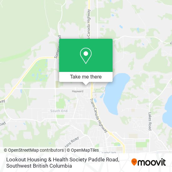 Lookout Housing & Health Society Paddle Road map