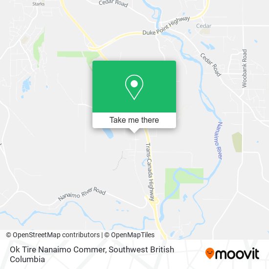 Ok Tire Nanaimo Commer map