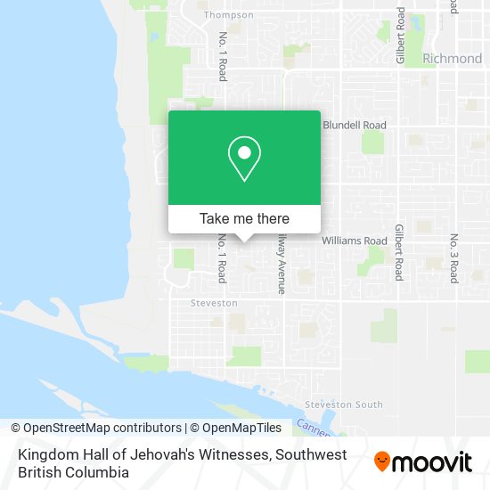 Kingdom Hall of Jehovah's Witnesses map