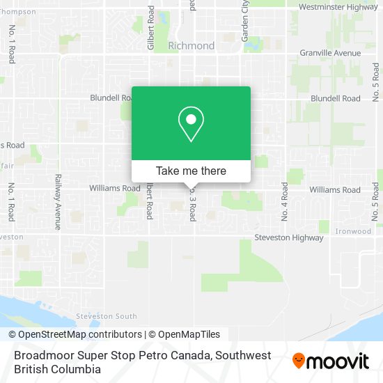 Broadmoor Super Stop Petro Canada map