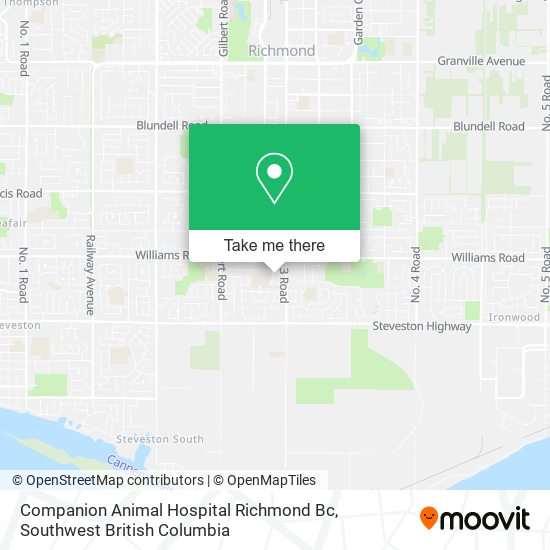 Companion Animal Hospital Richmond Bc map