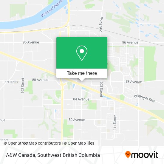 A&W Canada map