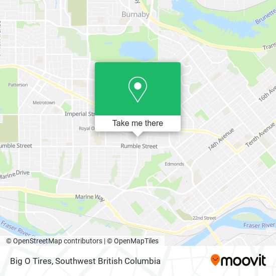 Big O Tires map