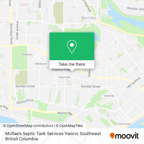 McRae's Septic Tank Services Vancvr map