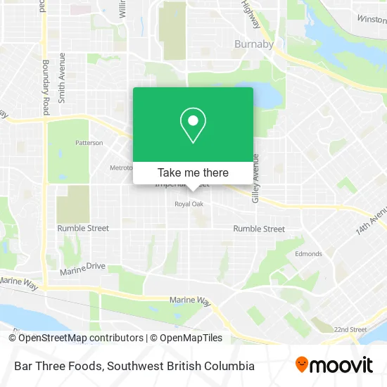 Bar Three Foods map