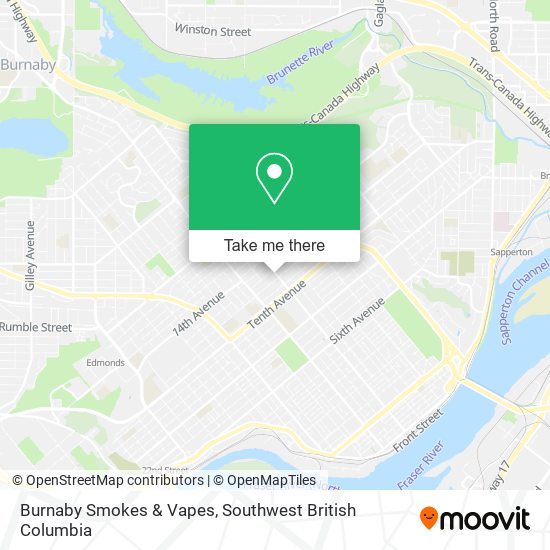 Burnaby Smokes & Vapes map