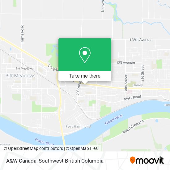 A&W Canada map