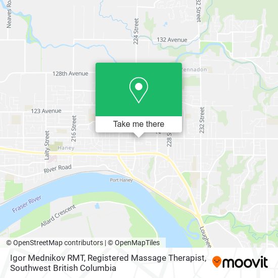 Igor Mednikov RMT, Registered Massage Therapist map