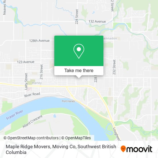 Maple Ridge Movers, Moving Co map