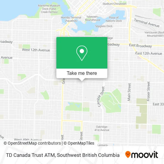 TD Canada Trust ATM map