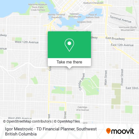 Igor Mestrovic - TD Financial Planner map