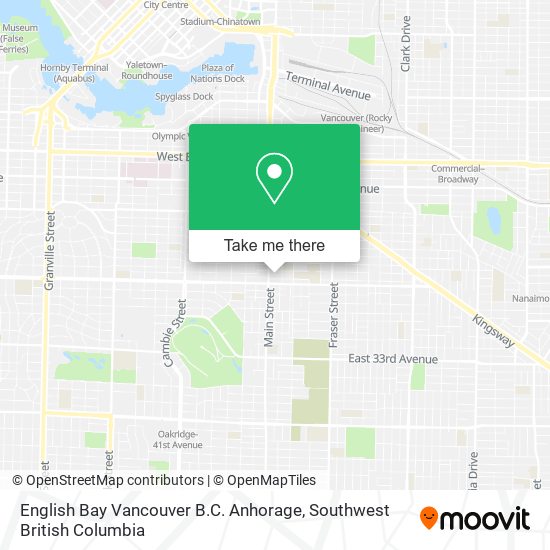 English Bay Vancouver B.C. Anhorage map