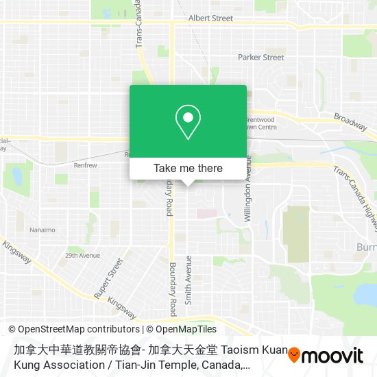 加拿大中華道教關帝協會- 加拿大天金堂 Taoism Kuan Kung Association / Tian-Jin Temple, Canada map