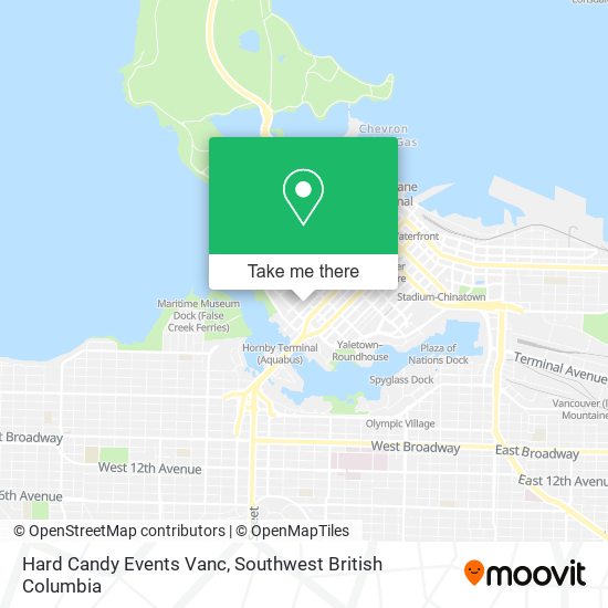 Hard Candy Events Vanc map