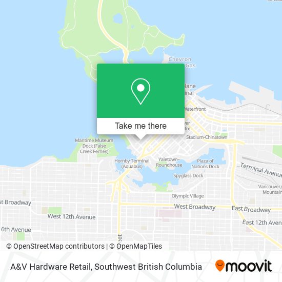 A&V Hardware Retail map