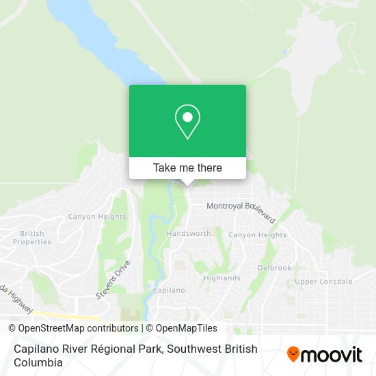 Capilano River Régional Park plan
