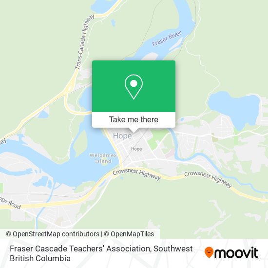 Fraser Cascade Teachers' Association map