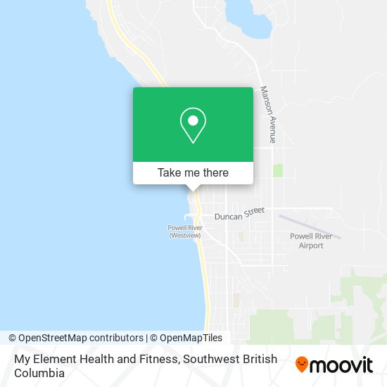 My Element Health and Fitness map