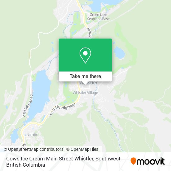 Cows Ice Cream Main Street Whistler map