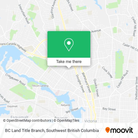 BC Land Title Branch map
