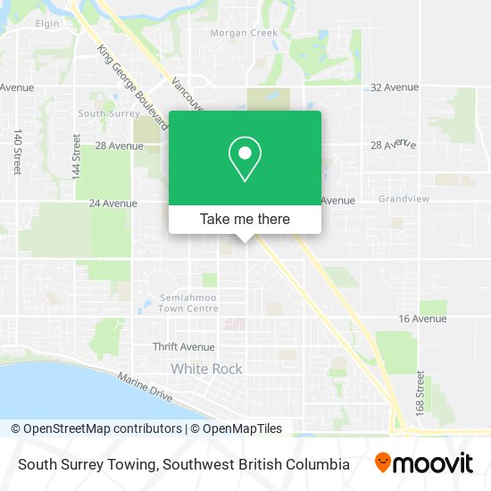 South Surrey Towing map