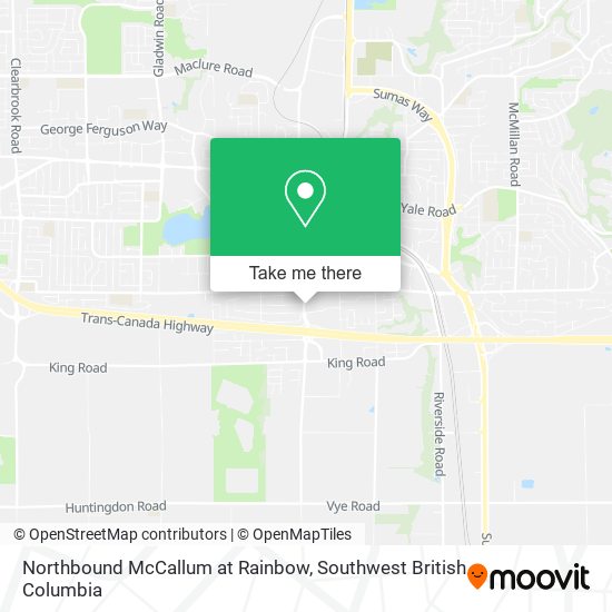 Northbound McCallum at Rainbow map